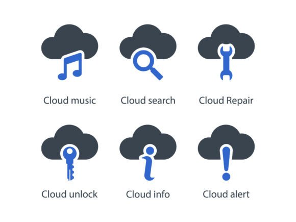 Cloud Icon Set 4: A Versatile Design Resource for Digital and Print Projects