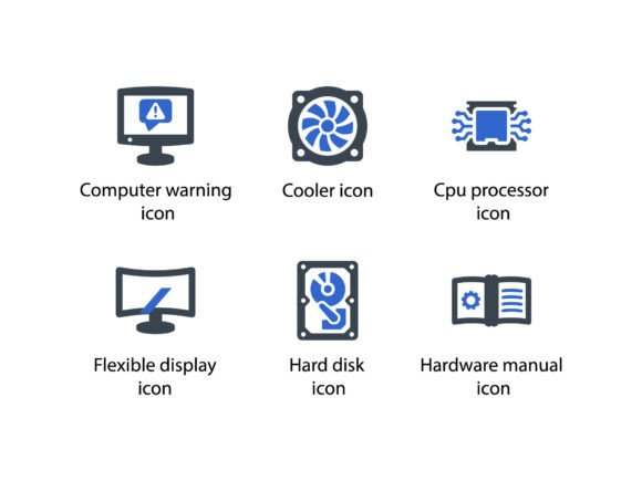 Computer Hardware Icon Set 3: A Design Essential for Modern Creatives
