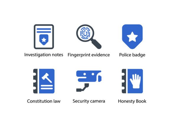 Crime Investigation Icon Set 1: A Versatile Tool for Designers and Professionals