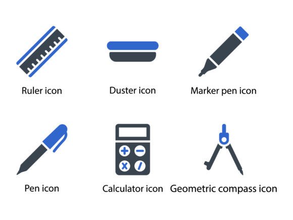 Education Icon Set 3: Essential Design Tools