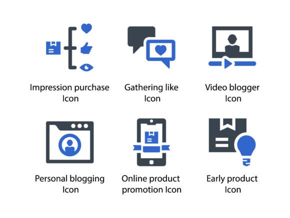 Influencers Marketing Icon Set 6: A Comprehensive Overview