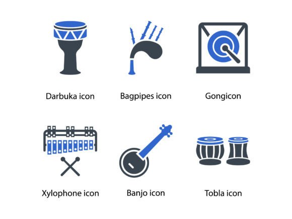 Musical Instrument Icon Set 4: Elevating Visual Communication with Precision and Style