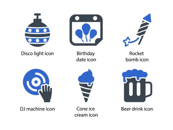 Party Celebration Icon Set 4: A Versatile Tool for Modern Design Projects