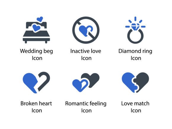 Romance and Love Icon Set 2: A Versatile Design Resource for Creative Professionals